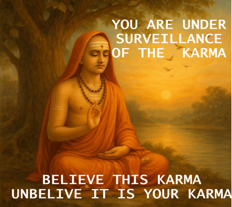 YOU ARE UNDER  SURVEILLANCE OF THE  KARMA