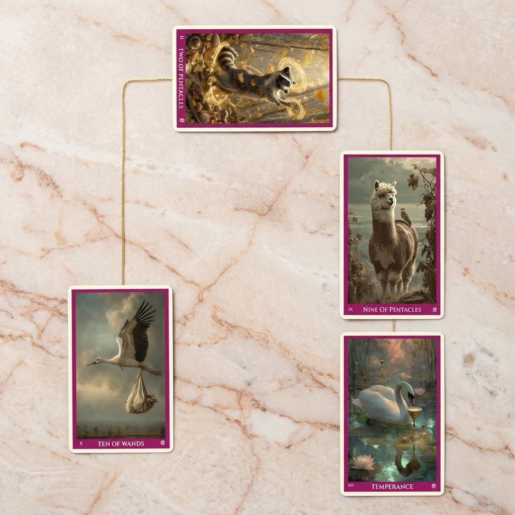 Tarot Tuesday: The Scales, Four Cards, One Side Heavier